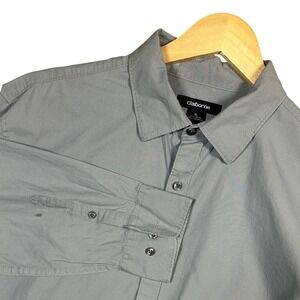 Claiborne Mens XL Gray Long Sleeve Button Down Shirt